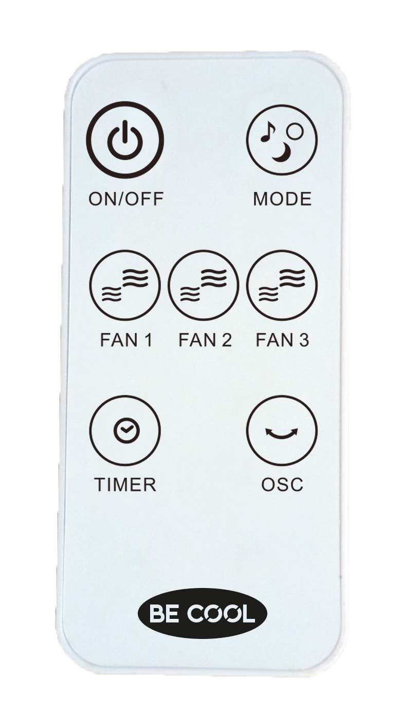 BECOOL BC-100TU1801F Triple Turmventilator Weiß/Braun (105 Watt)