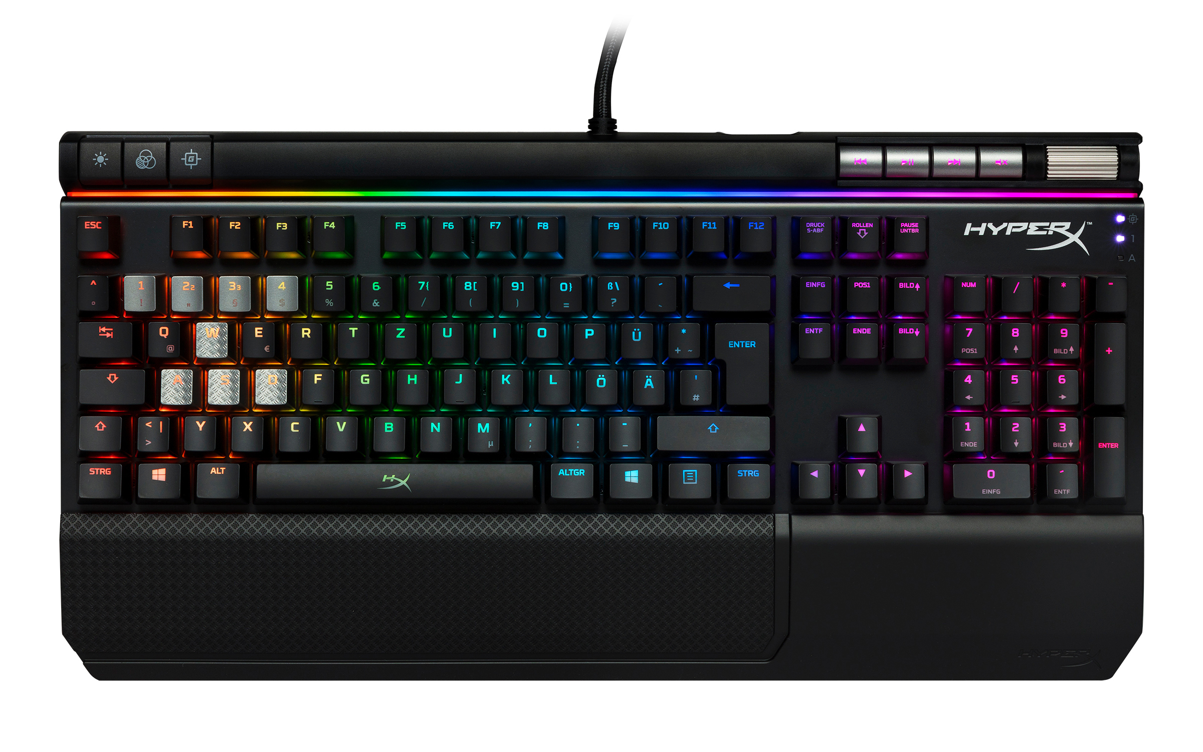 HYPERX Alloy Elite RGB-MX, Gaming Tastatur, Mechanisch, Cherry MX Red, kabelgebunden, Schwarz