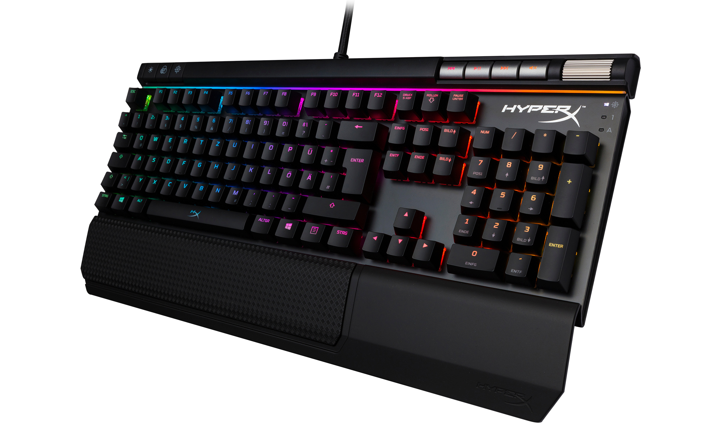 HYPERX Alloy Elite RGB-MX, Gaming Tastatur, Mechanisch, Cherry MX Red, kabelgebunden, Schwarz