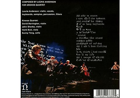 Laurie Anderson & Kronos Quartet - LANDFALL | CD
