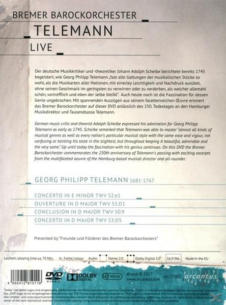 Bremer Barockorchester - Telemann live  - (DVD)