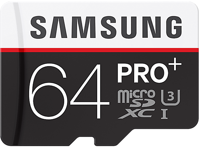 SAMSUNG Geheugenkaart microSDXC PRO+ 64 GB U3 UHS-I + Adapter SD (MB-MD64DA/EU)