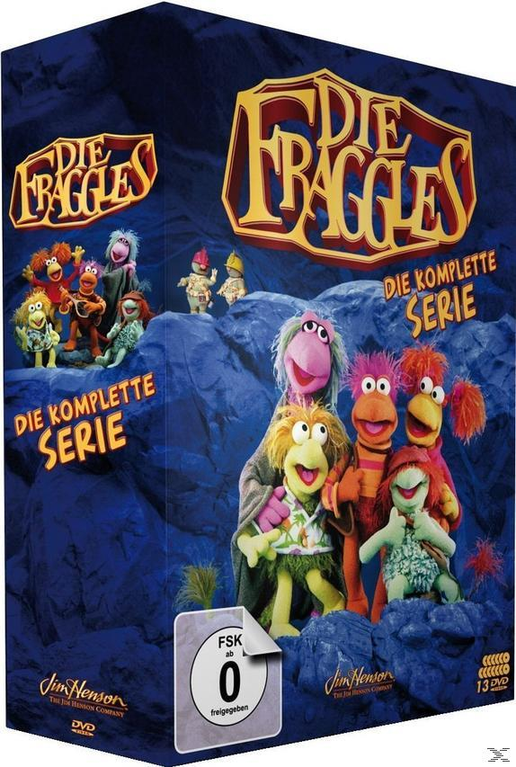DVD-Box-Set von Die Fraggles, mit den Fraggle Rock-Puppen auf dem Cover.