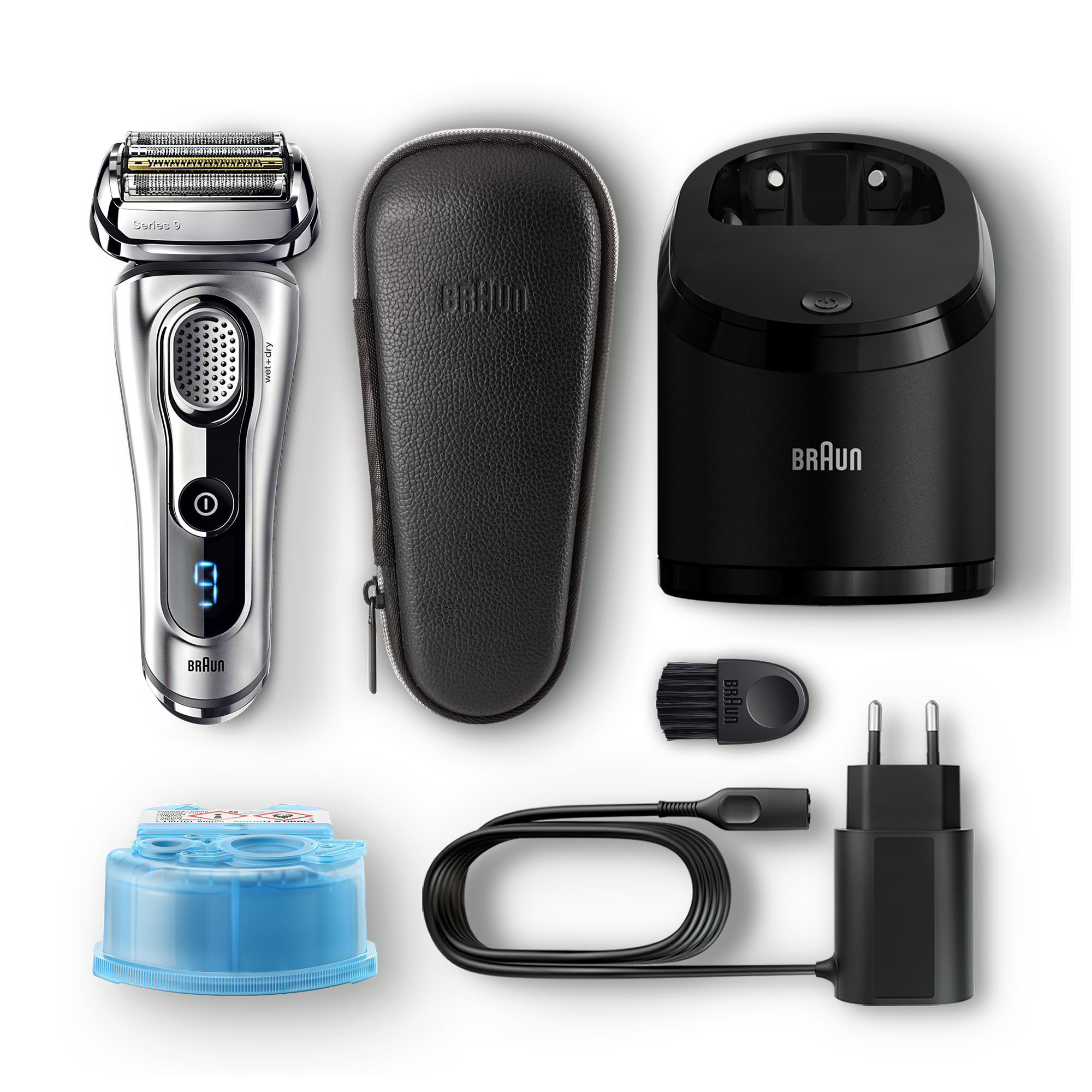 BRAUN Braun Series 9  Rasierer Silber (SyncroSonic™ Technologie, Reinigungsstation: Ja)
