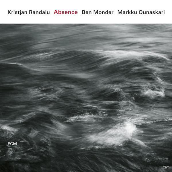 Albumcover mit Wassertextur. Oben Text: 'Kristjan Randalu Absence'. Künstlernamen über dem Titel.