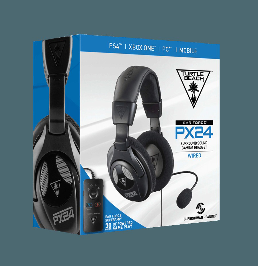 TURTLE BEACH PX24 Virtual Surround Sound Gaming Headset für PS4™ Pro, PS4™, Xbox One, PC  Gaming Headset Schwarz