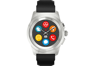 MYKRONOZ ZeTime Original - Smartwatch (18 mm, Silikon, Schwarz / Silber)