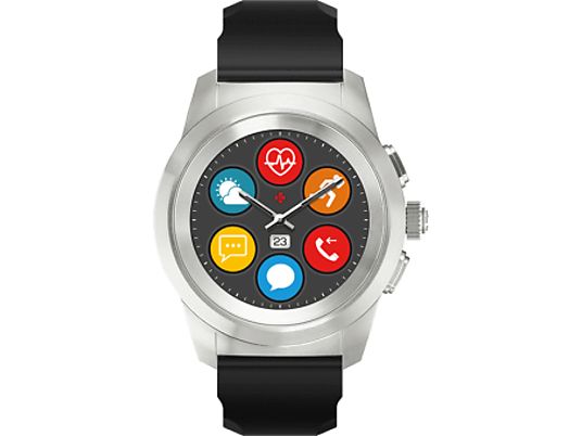MYKRONOZ ZeTime Original - Hybrid Smartwatch (22 mm, Silicone, Nero/argento)