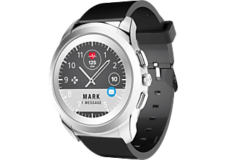 MYKRONOZ ZeTime Original - Hybrid Smartwatch (22 mm, Silikon, Schwarz / Silber)