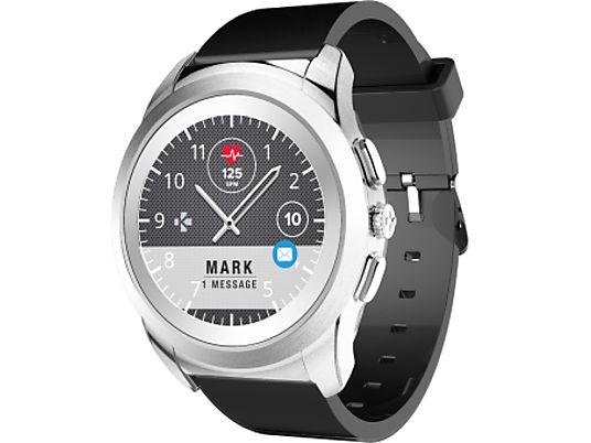 MYKRONOZ ZeTime Original - Hybrid Smartwatch (22 mm, Silicone, Nero/argento)