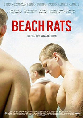 Filmposter: Drei Männer ohne Hemd am Strand. Titel 'BEACH RATS'.