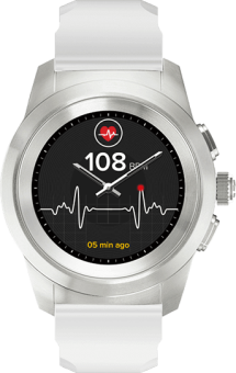 MYKRONOZ ZeTime Original - Smartwatch (18 mm, Silicone, Bianco, argento)