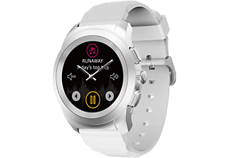 MYKRONOZ MYKRONOZ ZeTime Original - Smartwatch ibrido - Con lancette analogiche - Bianco/Argento - Smartwatch (18 mm, Silicone, Bianco, argento)