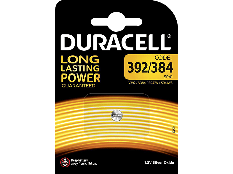 1.5 1 DURACELL Volt 392/384 Batterie, Specialty Stück Silber-Oxid,