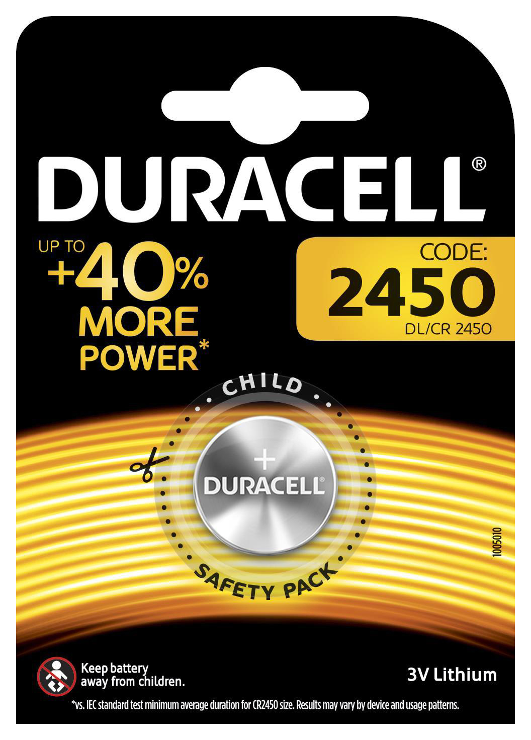 DURACELL Specialty CR2450 3 Lithium, Batterie, Volt Stück 1