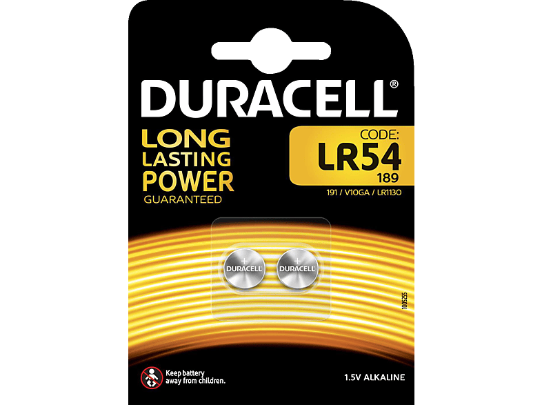 DURACELL Specialty 2 Stück Alkaline, Volt Batterie, 1.5 LR54