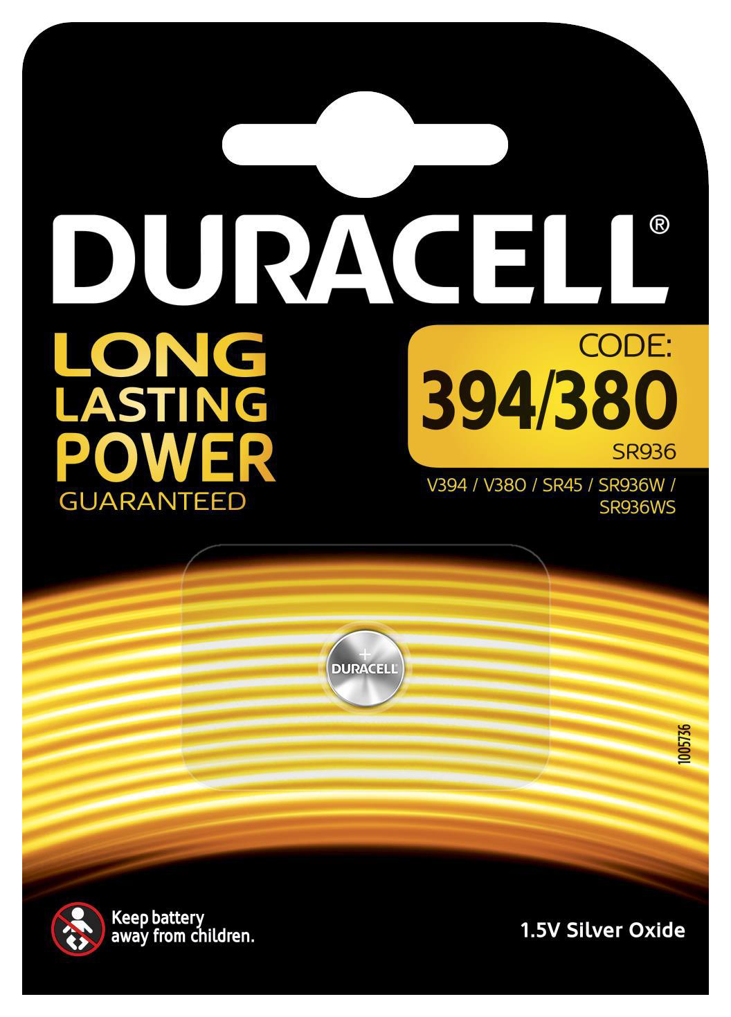 DURACELL Specialty 394 Batterie, Stück Volt Silber-Oxid, 1 1.5