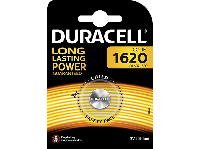 DURACELL Specialty CR1620 Batterie, Lithium, Volt 1 Stück 3
