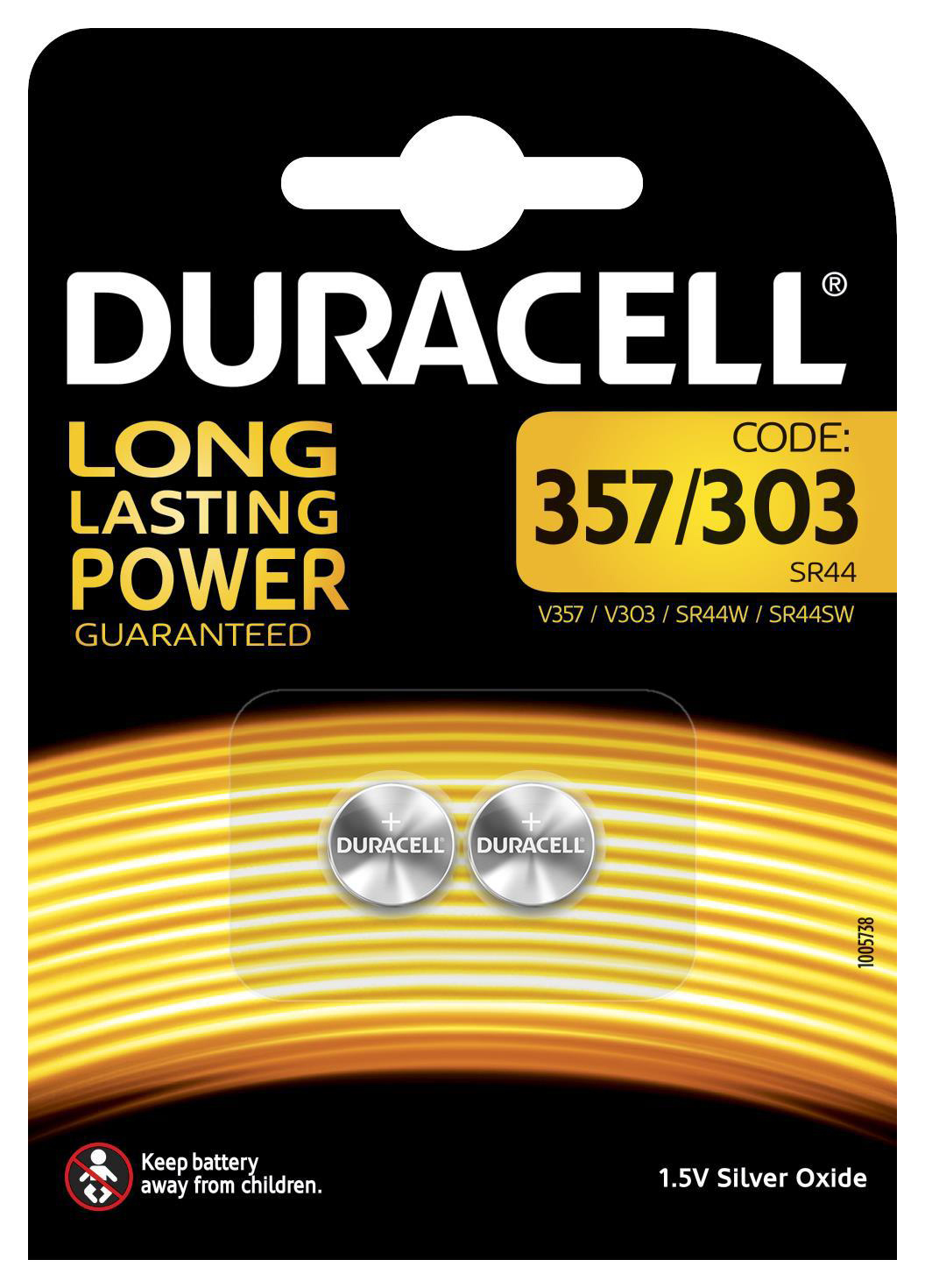 DURACELL Specialty 1.5 Silber-Oxid, 2 Batterie, 357/303 Volt Stück