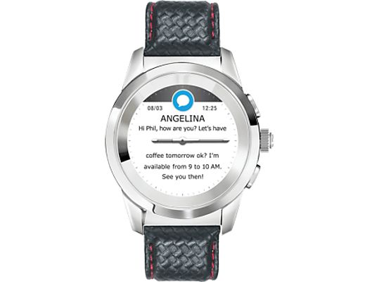 MYKRONOZ ZeTime Premium - Smartwatch (18 mm, Acciaio inossidabile, Nero/argento)