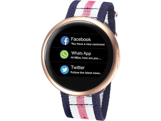 MYKRONOZ ZeRound2HR Premium - Smartwatch (Blau/Pink/Weiß/ Rosegold)