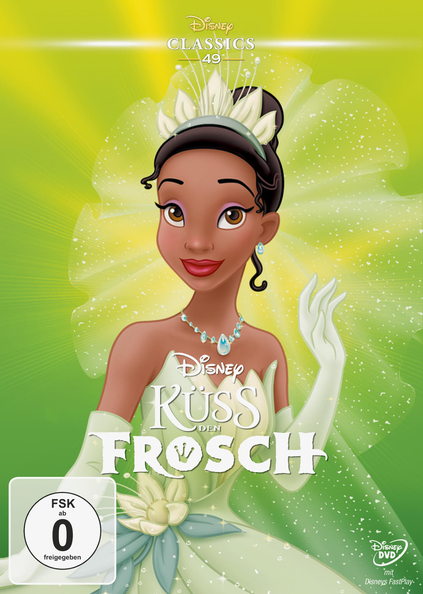 DVD-Cover mit einer Prinzessin in einem grünen Kleid.