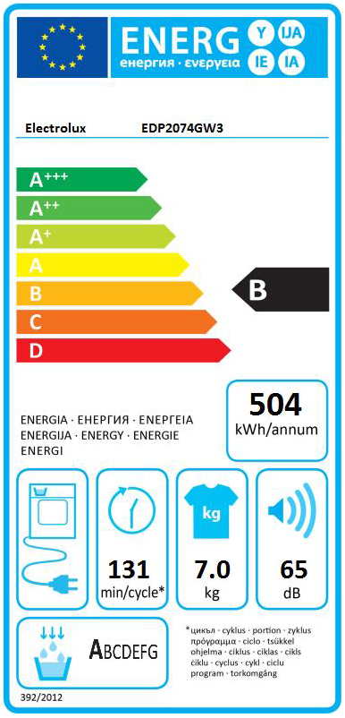 ELECTROLUX EDP 2074 GW3 kondenzációs szárítógép