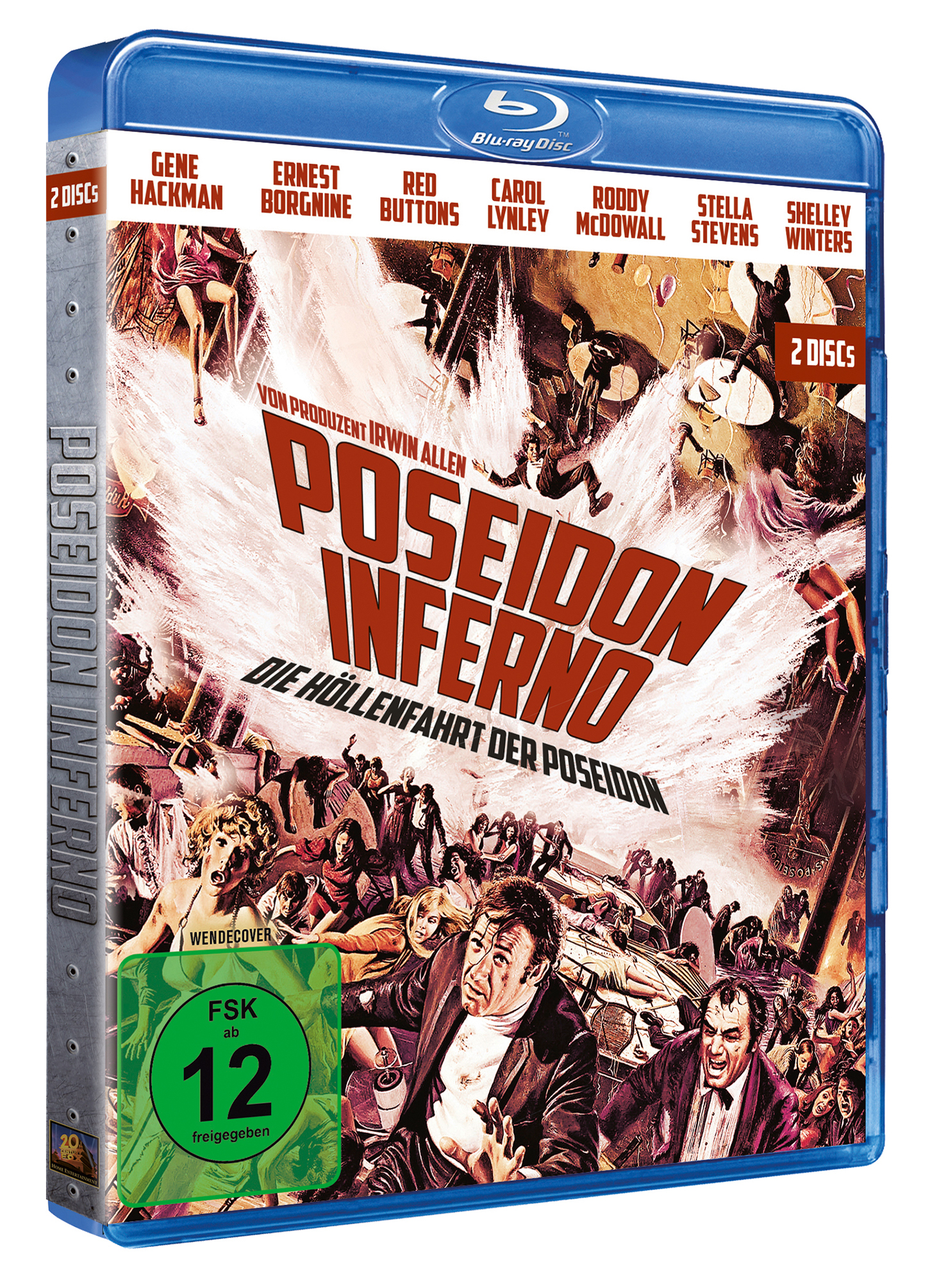 Blu-ray Disc-Hülle. Filmcover mit Text und Bildern. Blaues Gehäuse.