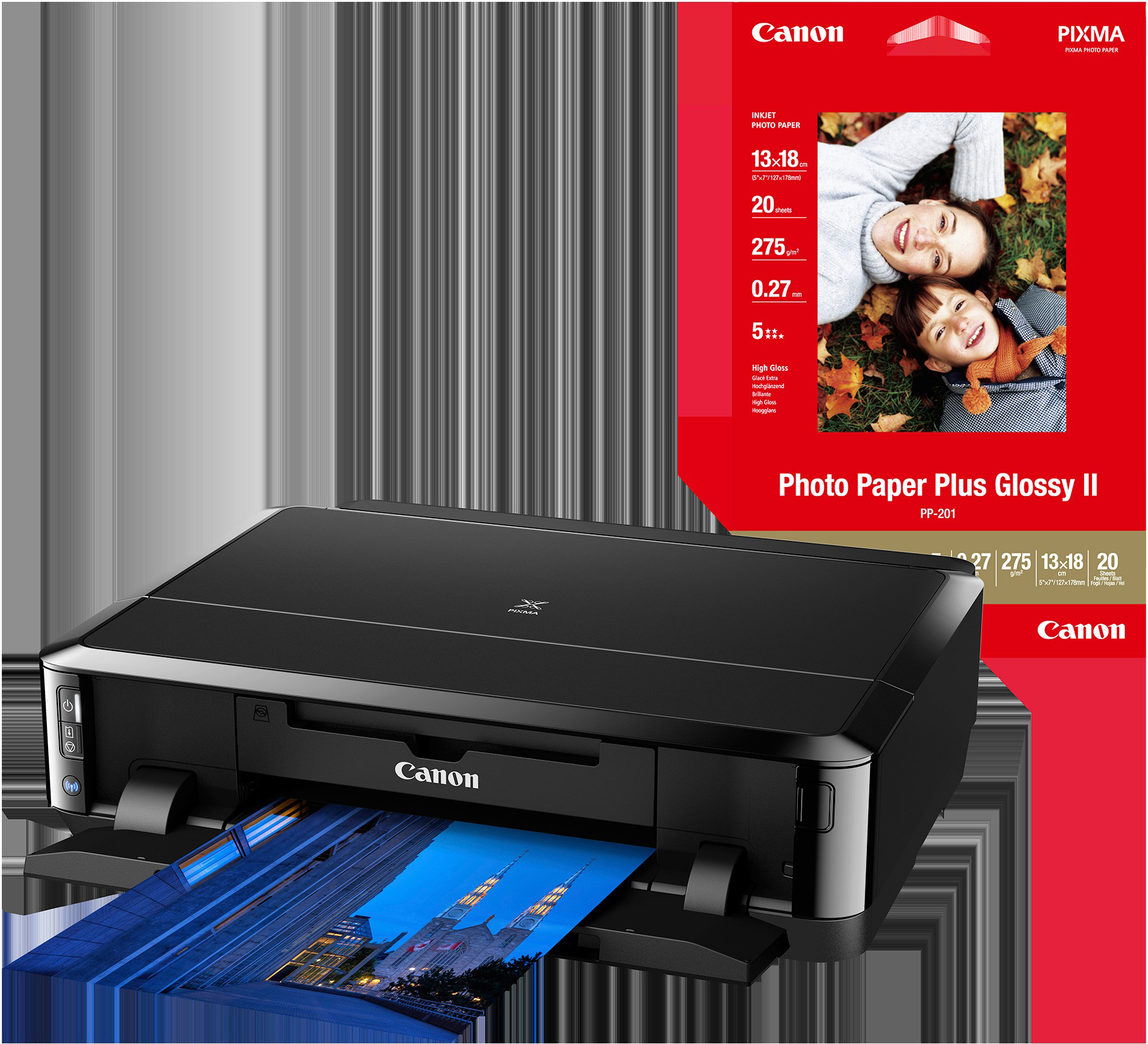 CANON PIXMA iP7250 + PP-201 Fotopapier Tintenstrahldruck mit FINE Druckköpfen Tintenstrahldrucker WLAN Netzwerkfähig
