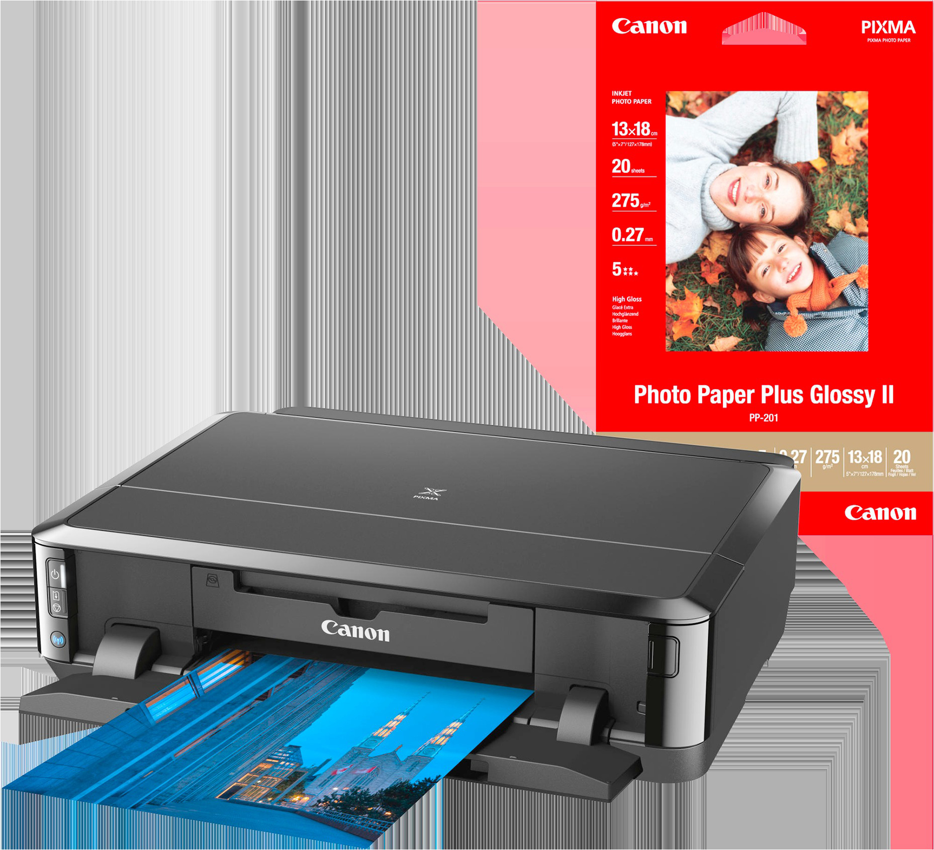 CANON PIXMA iP7250 + PP-201 Fotopapier Tintenstrahldruck mit FINE Druckköpfen Tintenstrahldrucker WLAN Netzwerkfähig