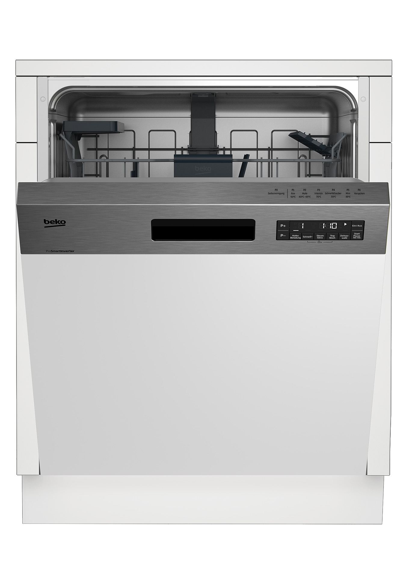 BEKO DSN6634FXM Geschirrspüler (teilintegrierbar, 598 mm breit, 46 dB (A), E)