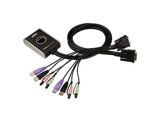 ATEN CS682 KVM-SWITCH DVI 2-PORT USB AUDIO - Interruttore (Nero)