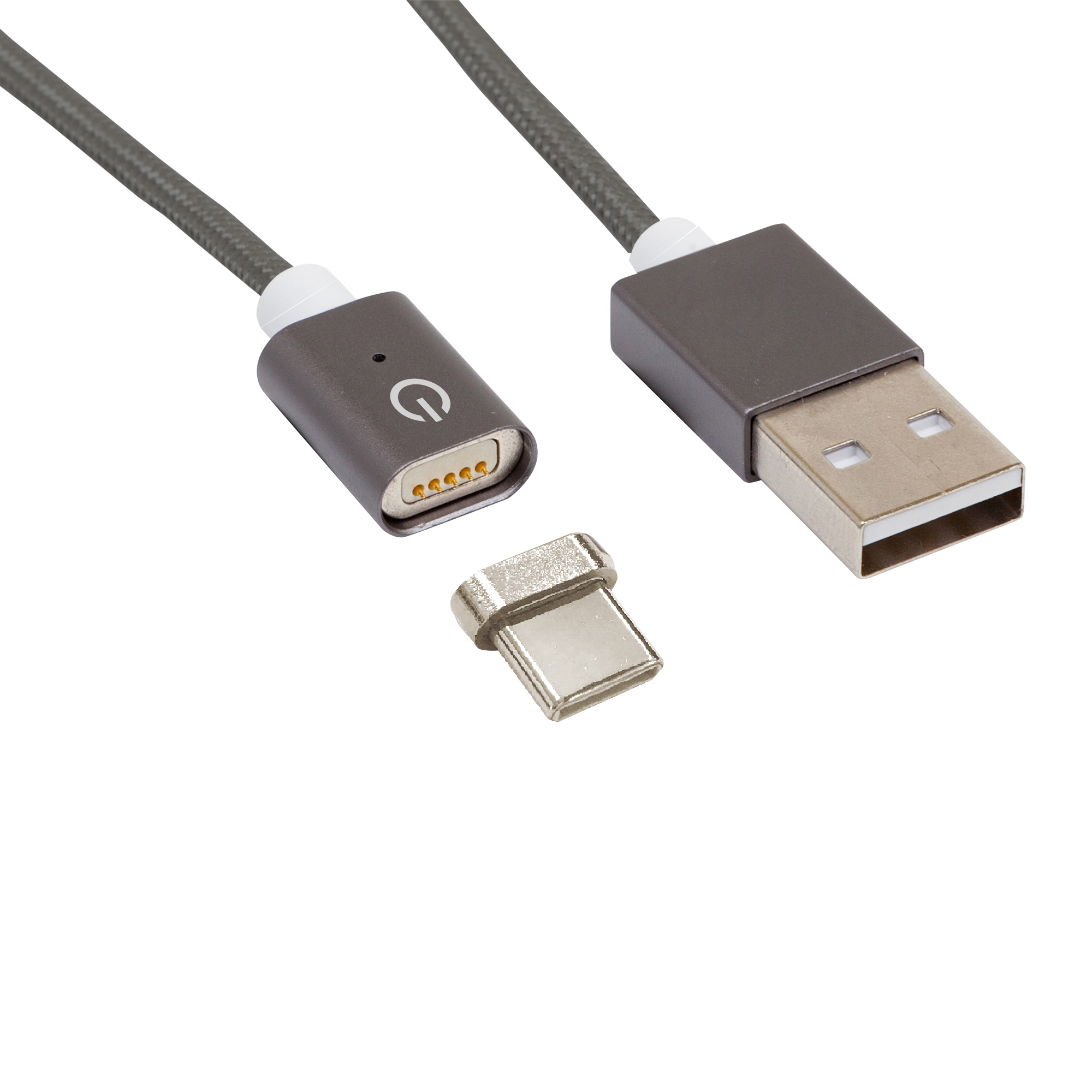 REALPOWER Magnetic mobile C , Ladekabel, 1 m, Dunkelgrau