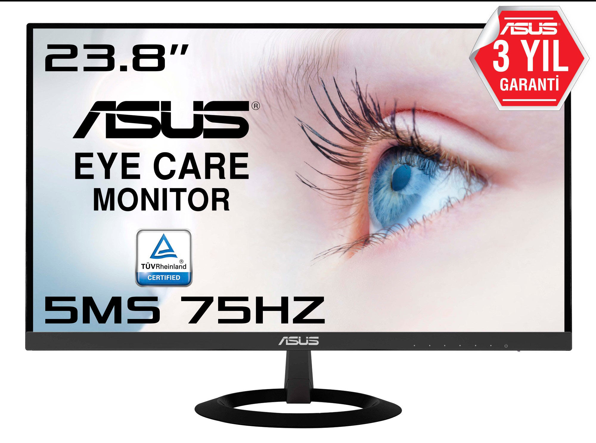 ASUS 23.8 Asus Vz249He Ips 1920X1080 5Ms 3Yıl Hdmı Vga Eyecare Slim