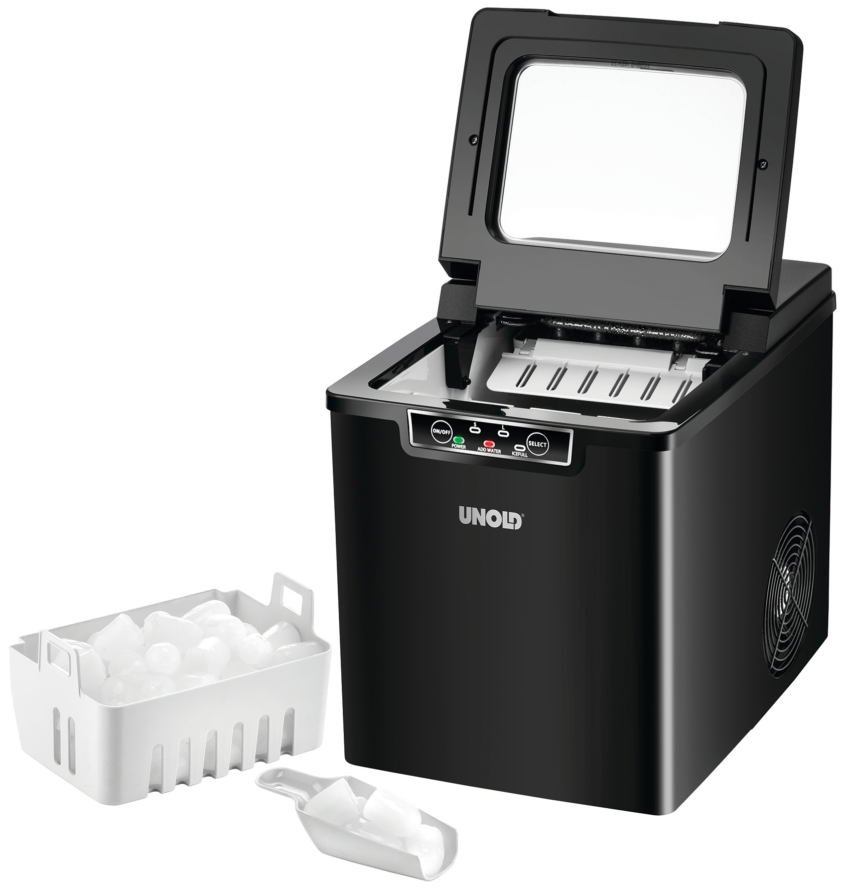 UNOLD Eiswürfelbereiter Cube Eismaschine (105 Watt, Schwarz)