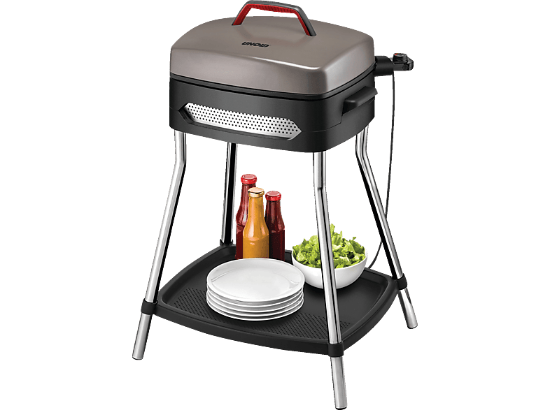 UNOLD 58580 Barbecue Power Elektrogrill, Schwarz/Grau/Edelstahl (2000 Watt)