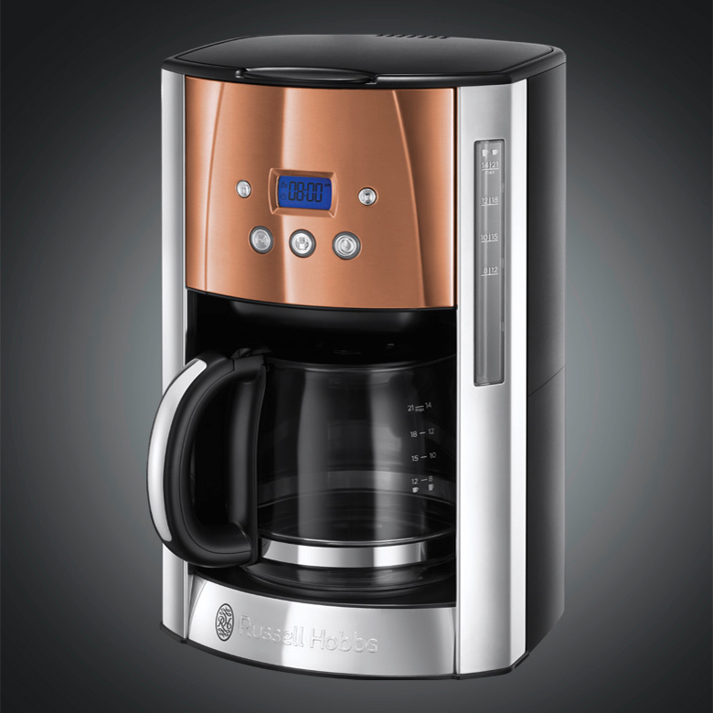 RUSSELL HOBBS 24320-56 Luna Copper Accents Di. Kaffeemaschine Edelstahl/Kupfer/Schwarz