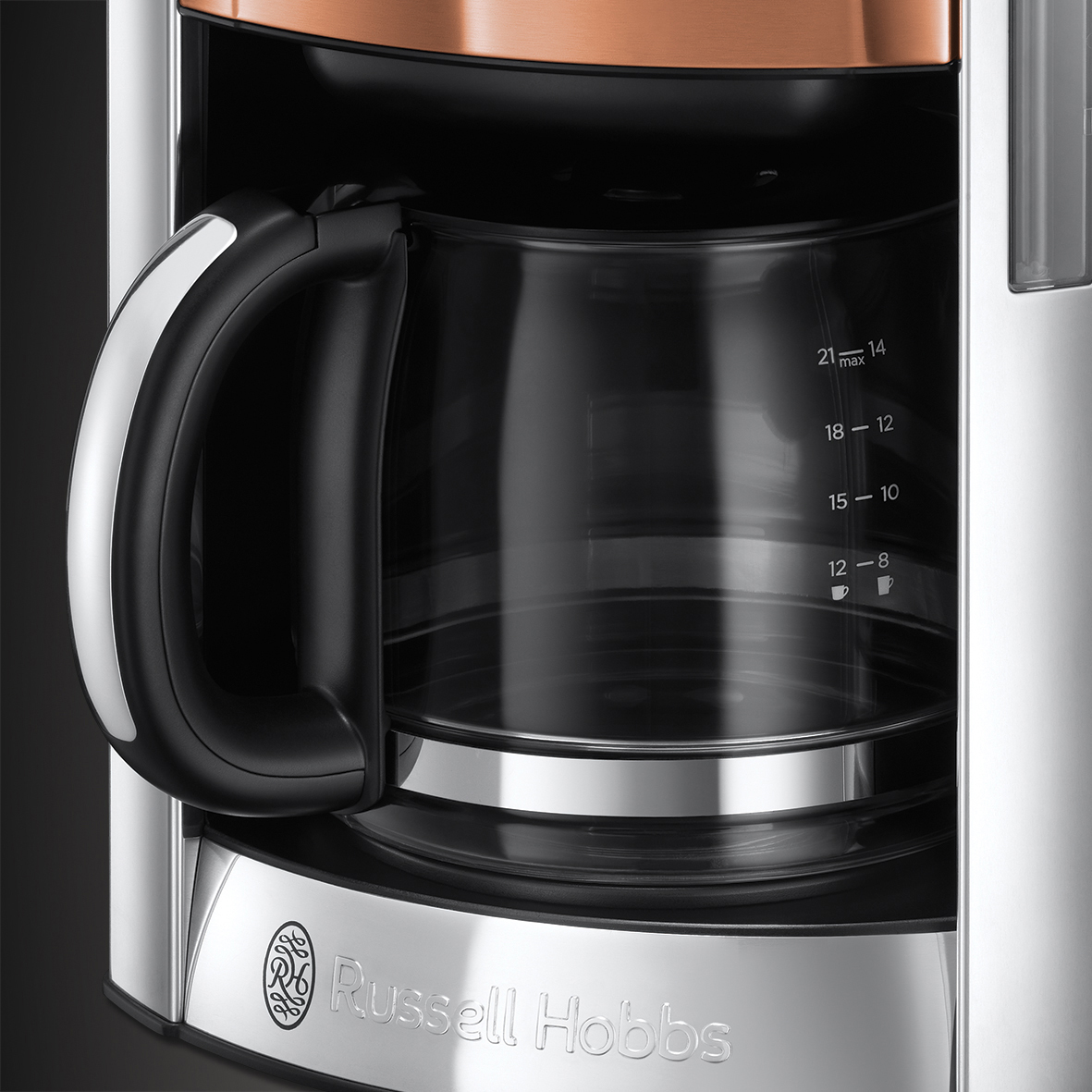 RUSSELL HOBBS 24320-56 Luna Copper Accents Di. Kaffeemaschine Edelstahl/Kupfer/Schwarz