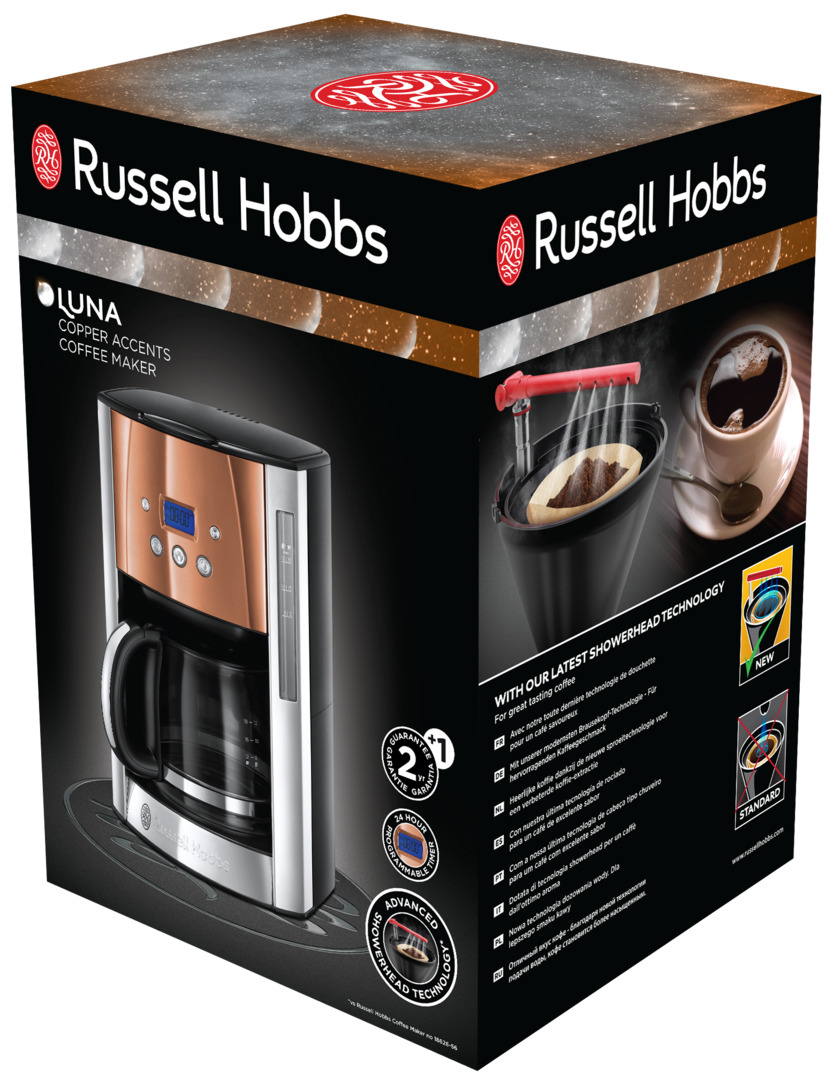 RUSSELL HOBBS 24320-56 Luna Copper Accents Di. Kaffeemaschine Edelstahl/Kupfer/Schwarz