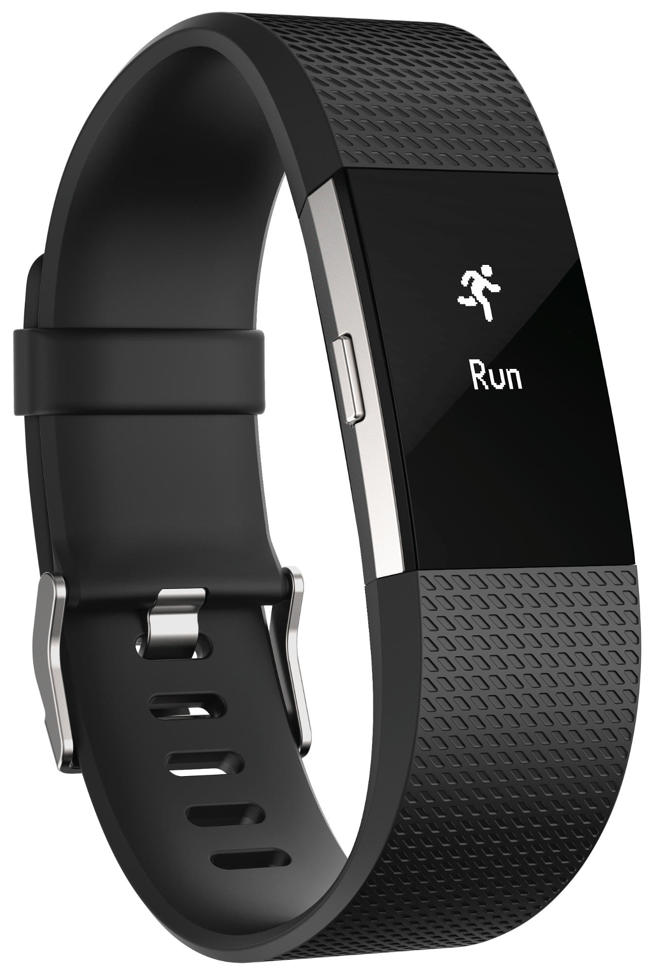Pulsera de actividad - Fitbit Charge 2, Ritmo Cardíaco, Negro y Plata, Grande