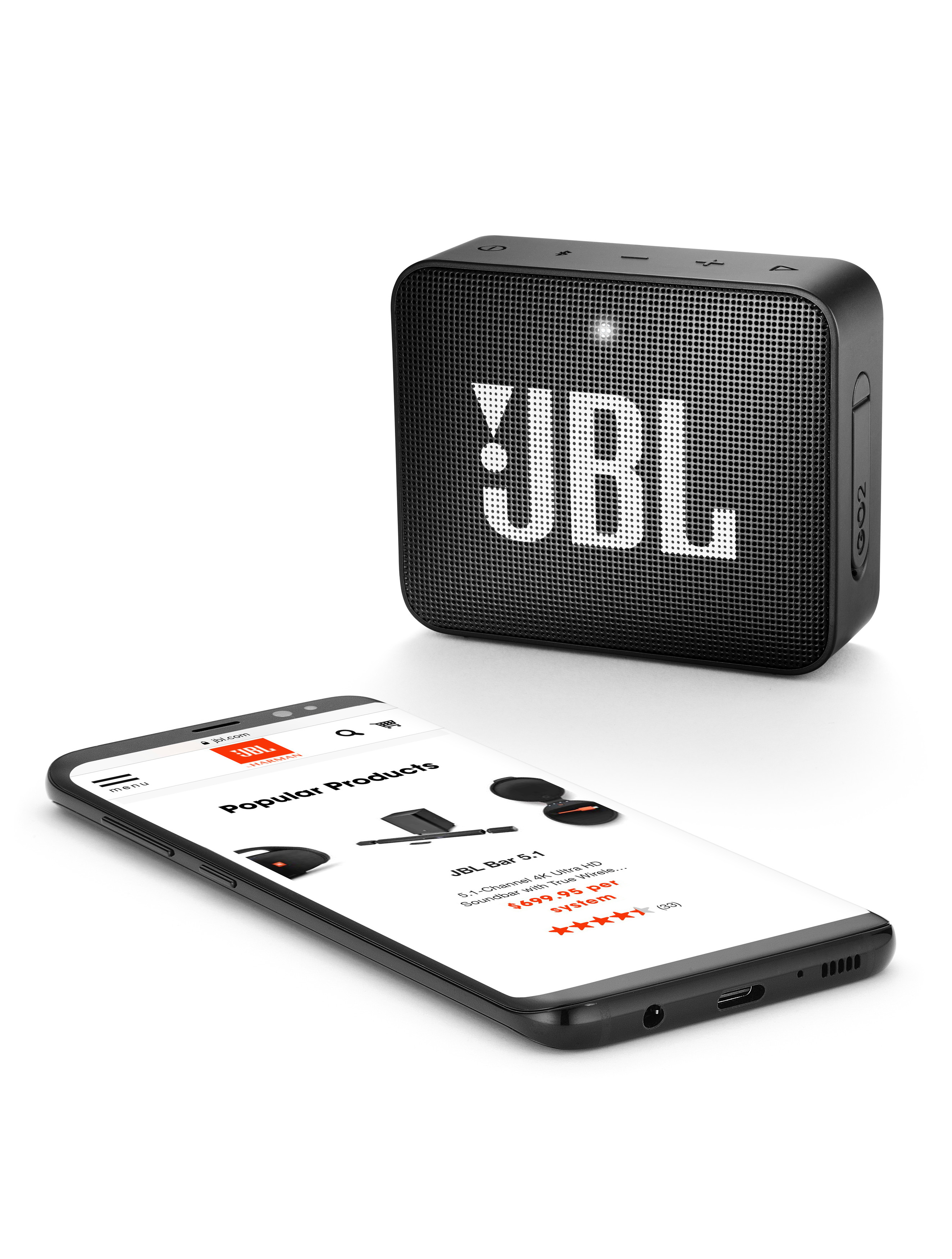 JBL GO2 Bluetooth Lautsprecher, Schwarz, Wasserfest