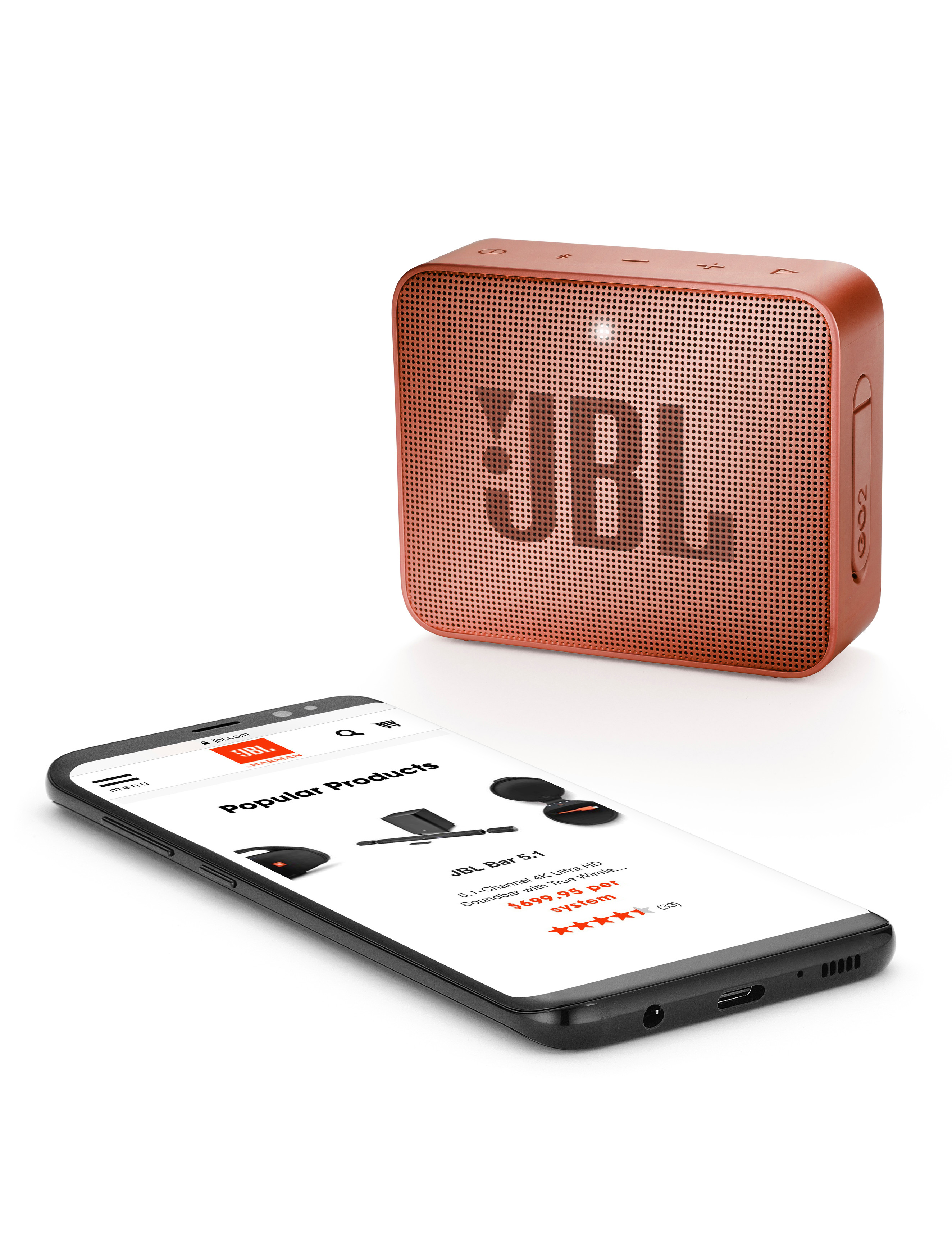 JBL GO2 Bluetooth Lautsprecher, Cinnamon, Wasserfest