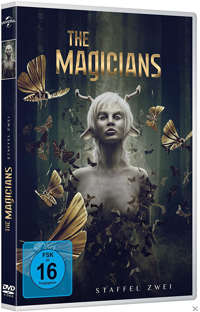 DVD-Cover von 'The Magicians' mit einer Frau und Schmetterlingen.