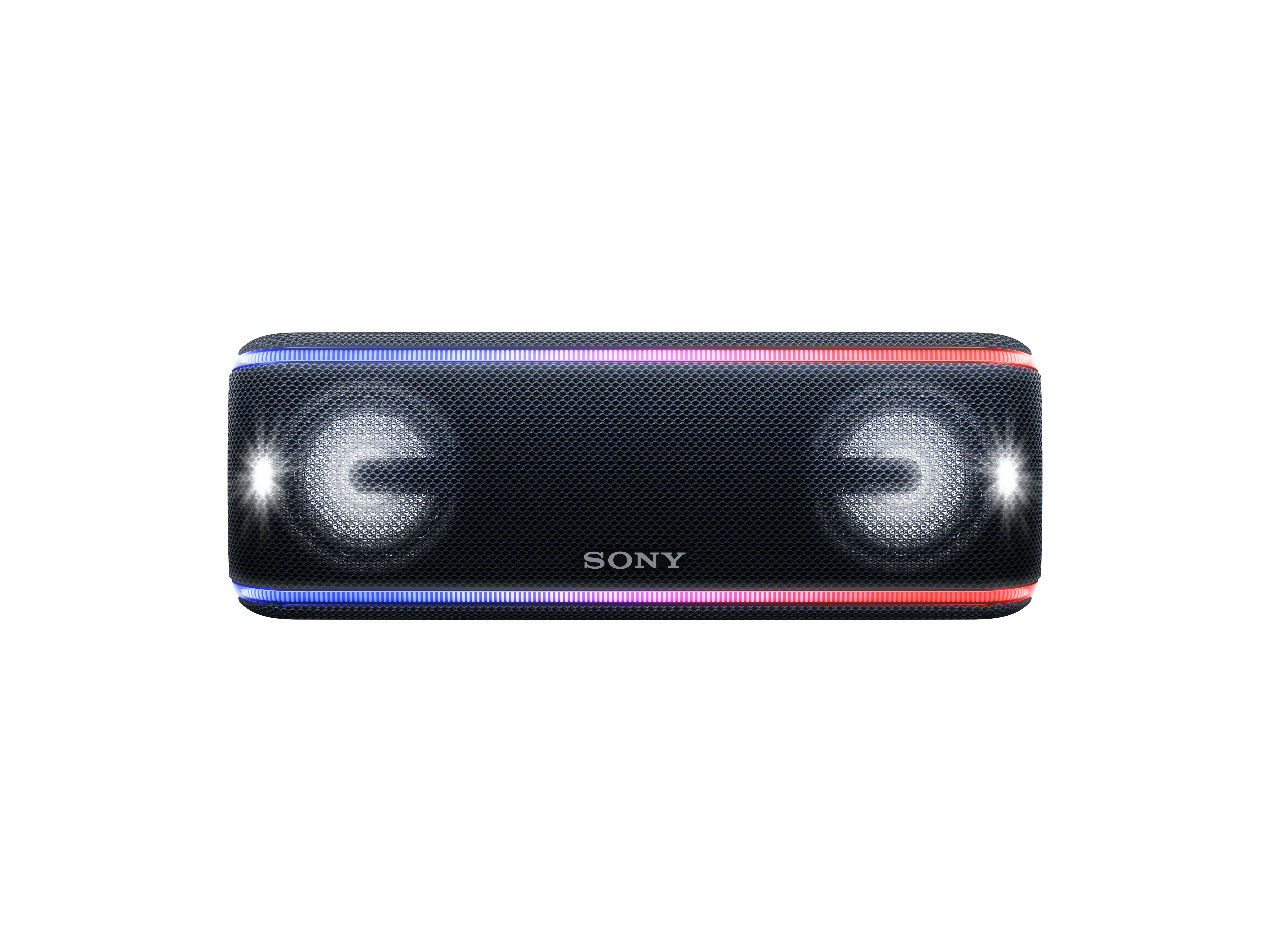 SONY SRS-XB41 Wireless Party Chain Bluetooth Lautsprecher, Schwarz, Wasserfest