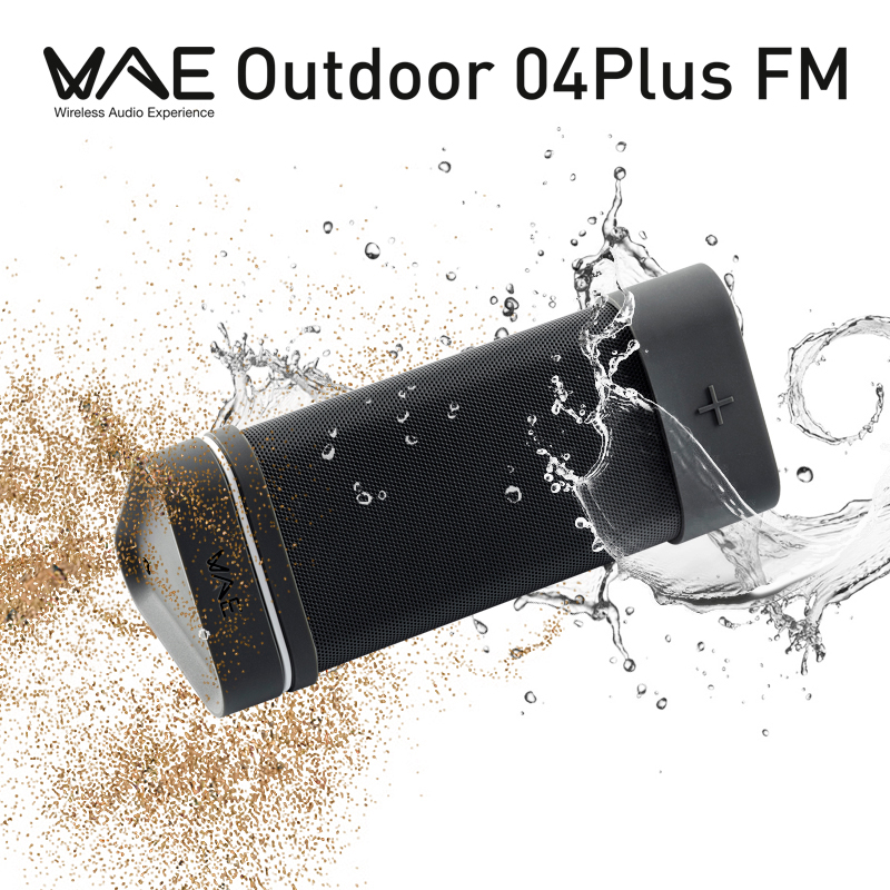 HERCULES WAE Outdoor 04Plus FM Bluetooth Lautsprecher, Schwarz, Wasserfest