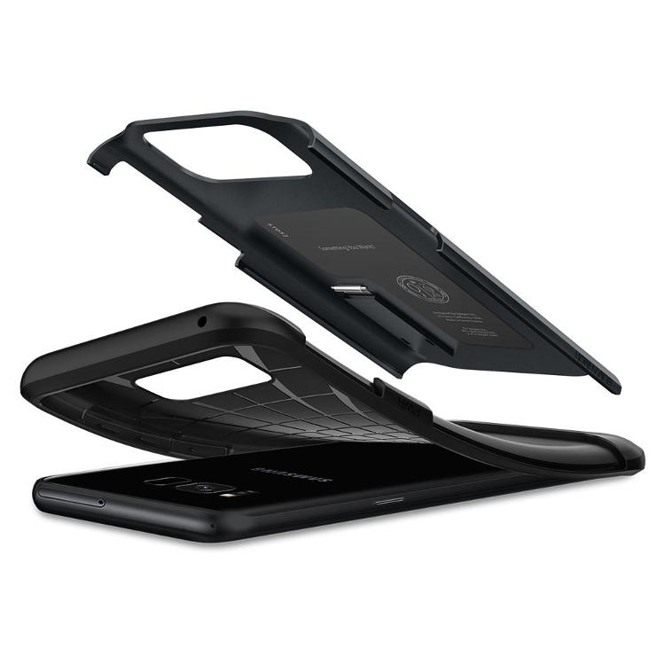 SPIGEN Galaxy S8 Plus Case Spigen Slim Armor Metal Slate Koruyucu Kılıf