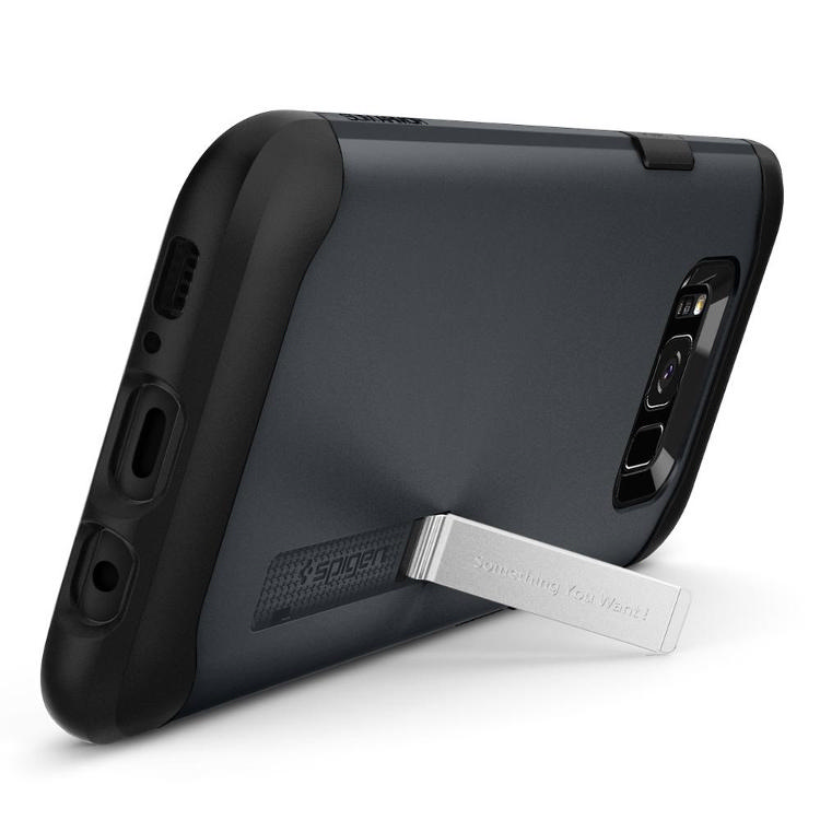 SPIGEN Galaxy S8 Plus Case Spigen Slim Armor Metal Slate Koruyucu Kılıf