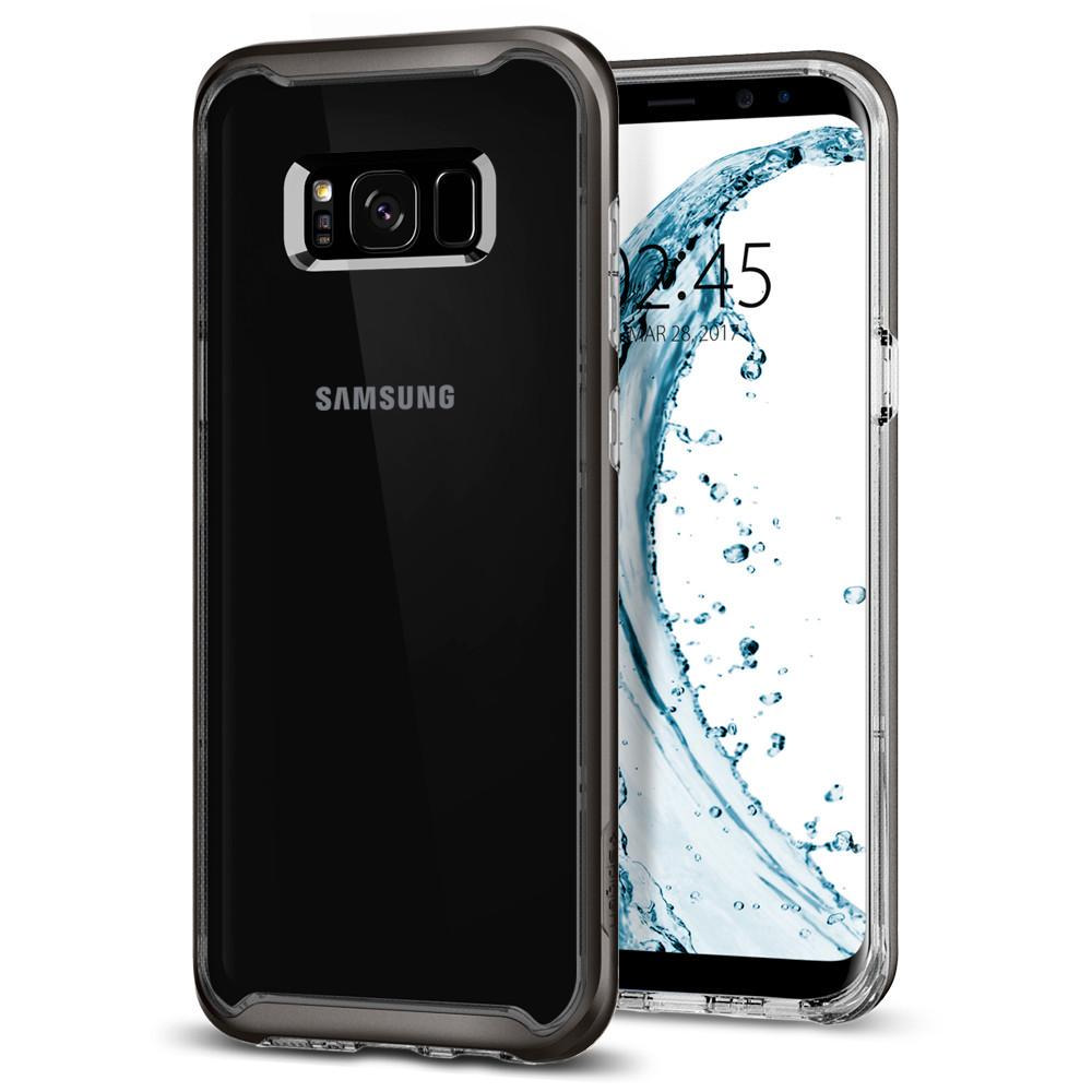 SPIGEN Galaxy S8 Plus Case Spigen Neo Hybrid Crystal Gun Metal Koruyucu Kılıf