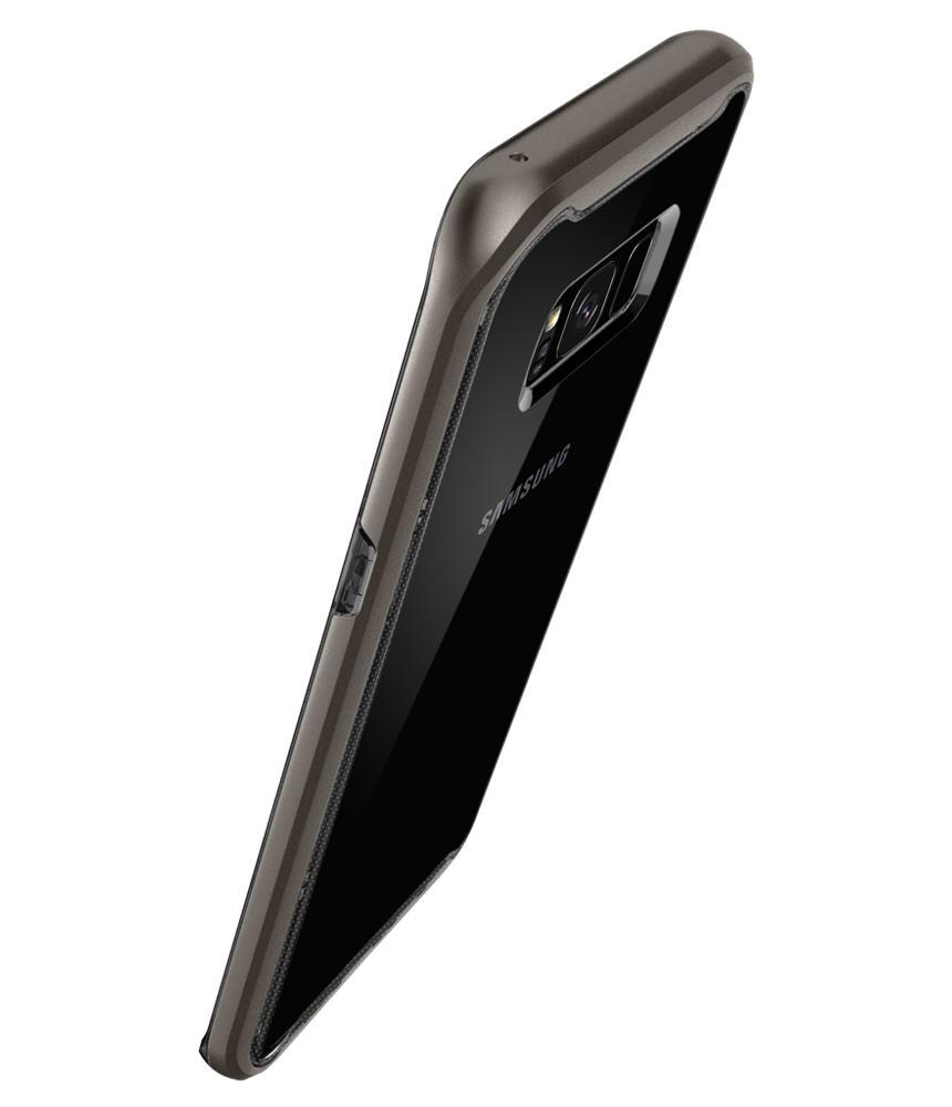 SPIGEN Galaxy S8 Plus Case Spigen Neo Hybrid Crystal Gun Metal Koruyucu Kılıf