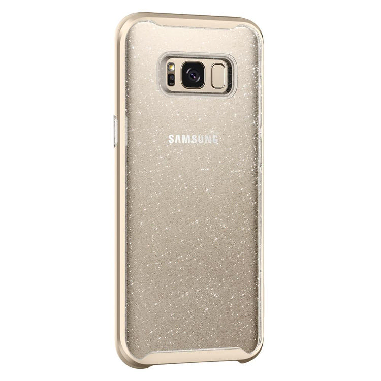 SPIGEN Galaxy S8 Case Spigen Neo Hybrid Crystal Glitter Gold Quartz Koruyucu Kılıf